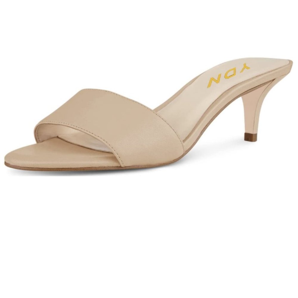 YDN Comfy Kitten Low Heel Mule Slip on Clog Sandal